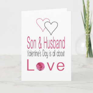 Son & Husband   Happy Valentine's Day Roses Holiday Card