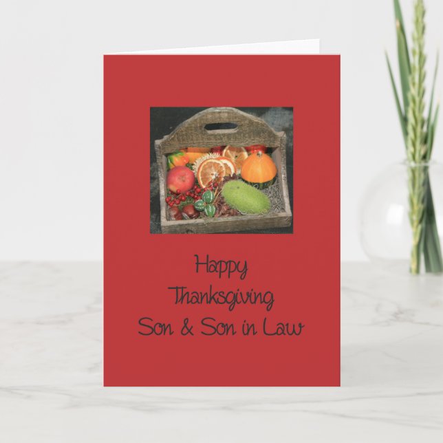 Son & Husband  Thanksgiving Card (Front)