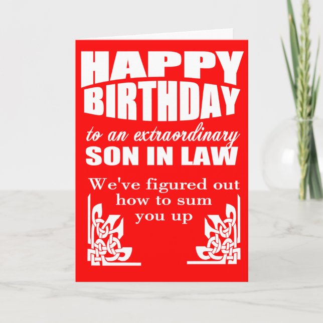 son in law birthday card (Front)