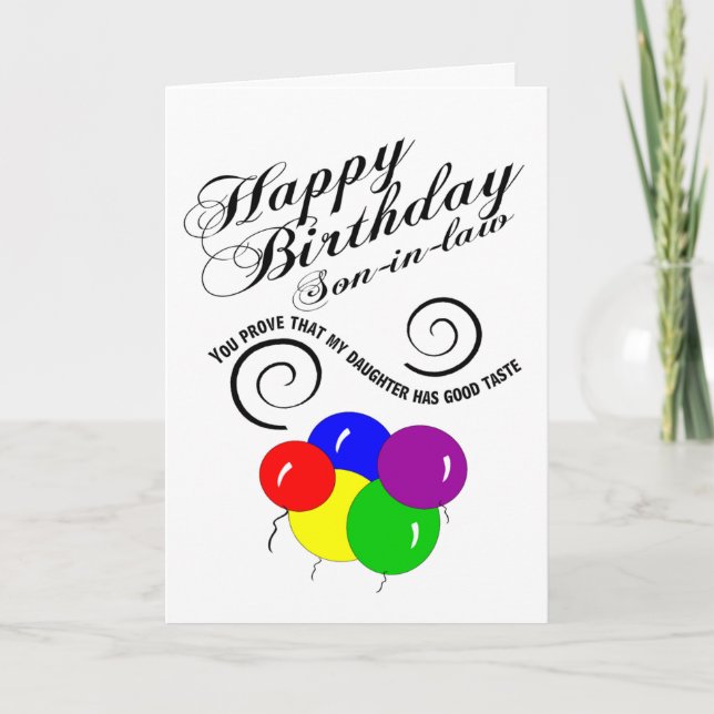 Son in law birthday card (Front)