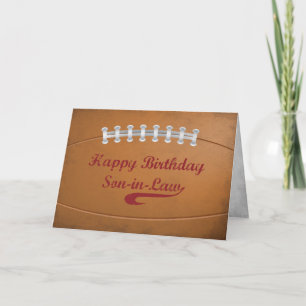 Son-In-Law Birthday Large Grunge Football Card