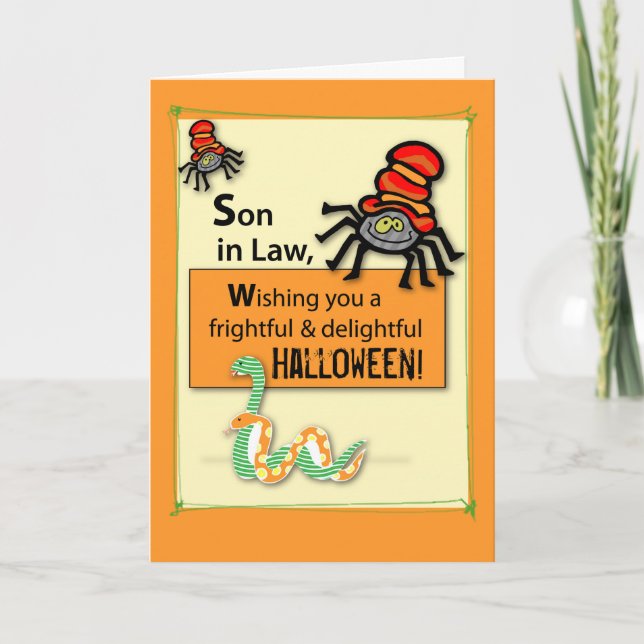 Son-in-Law Bugs and Hisses Halloween Card (Front)