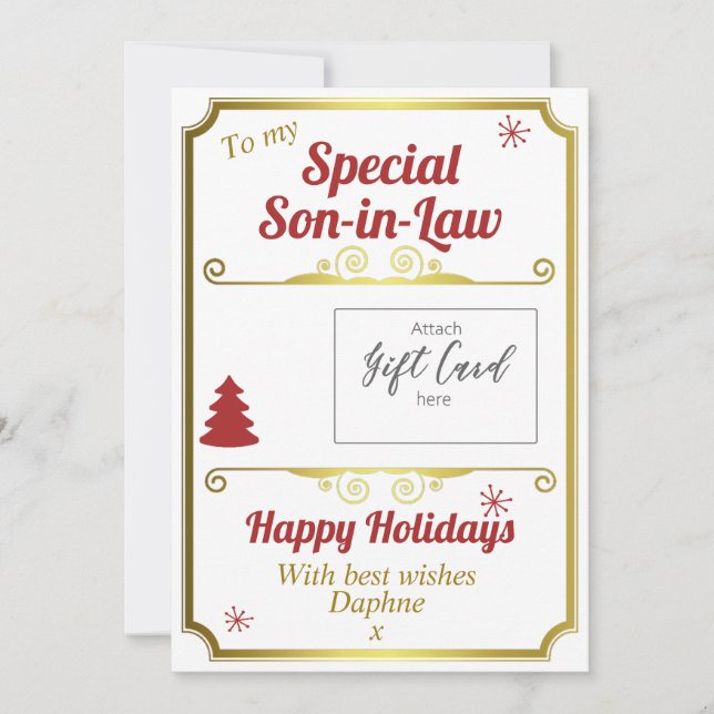 Son In Law Christmas Gift Card Holder (Front)