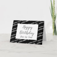 Son-in-Law Chrome Grey Cars Vehicles Birthday Card