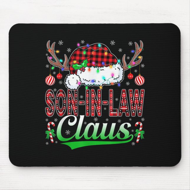 Son-in-law Claus Christmas Light Matching Family X Mouse Mat (Front)