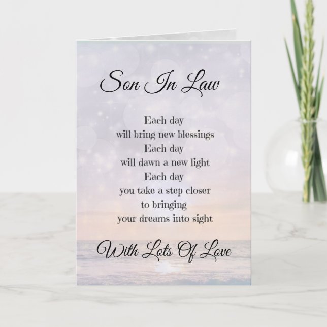 Son In Law Encouragement Poem Greeting Card (Front)