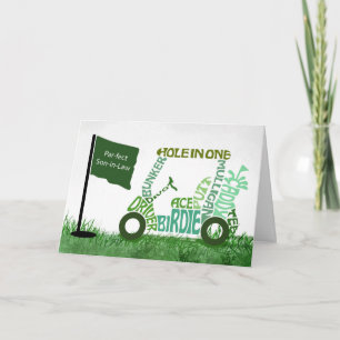 Son in Law Father's Day Par-Fect Golf Cart Words Card