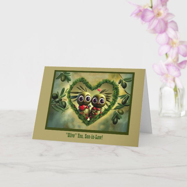 Son in Law Happy Fathers Day Cute and Funny  Card (Orchid)