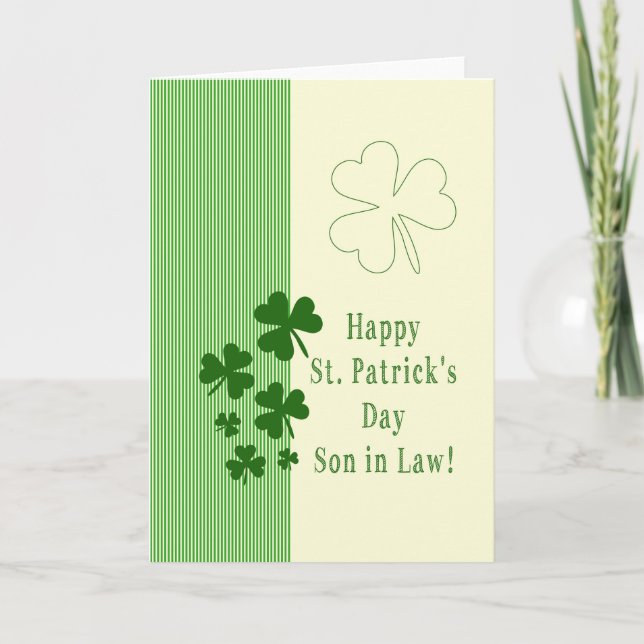 Son in Law Happy St. Patrick's Day Card (Front)