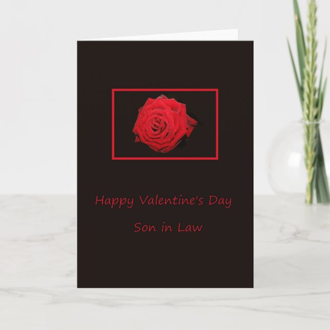 Son in Law   Happy Valentine's Day Roses Holiday Card (Front)