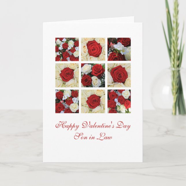 Son in Law   Happy Valentine's Day Roses Holiday Card (Front)