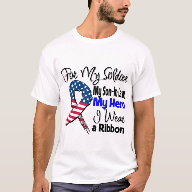 Son-in-Law - My Soldier, My Hero Patriotic Ribbon T-Shirt (Front)