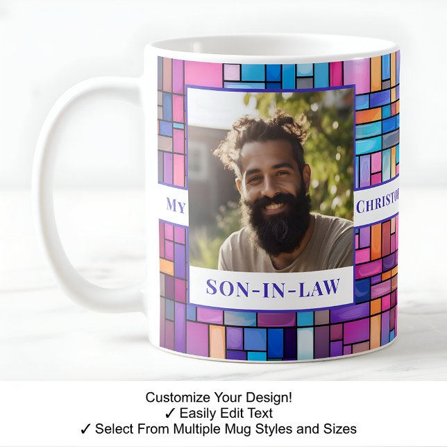 Son-in-law, Name, Message, Photo, Mosaic Mug C501 (Creator Uploaded)