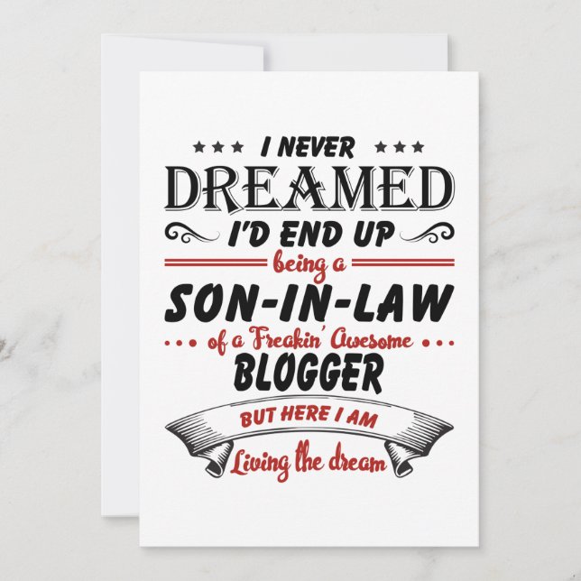 Son In Law Of Awesome Blogger Announcement (Front)