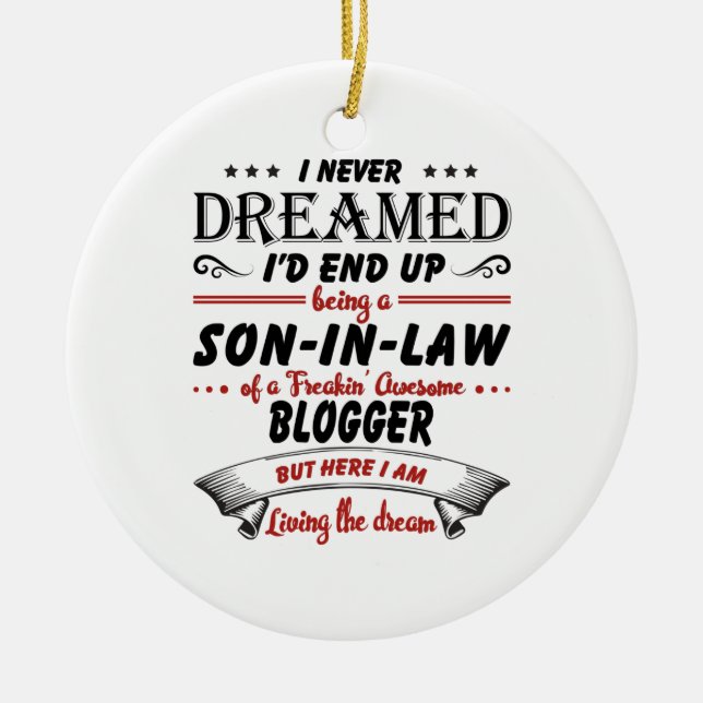 Son In Law Of Awesome Blogger Ceramic Tree Decoration (Front)