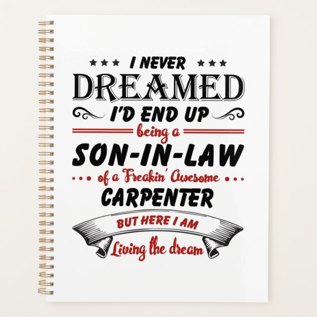 Son In Law Of Awesome Carpenter Planner (Front)