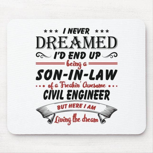 Son In Law Of Awesome Civil Engineer Mouse Mat (Front)