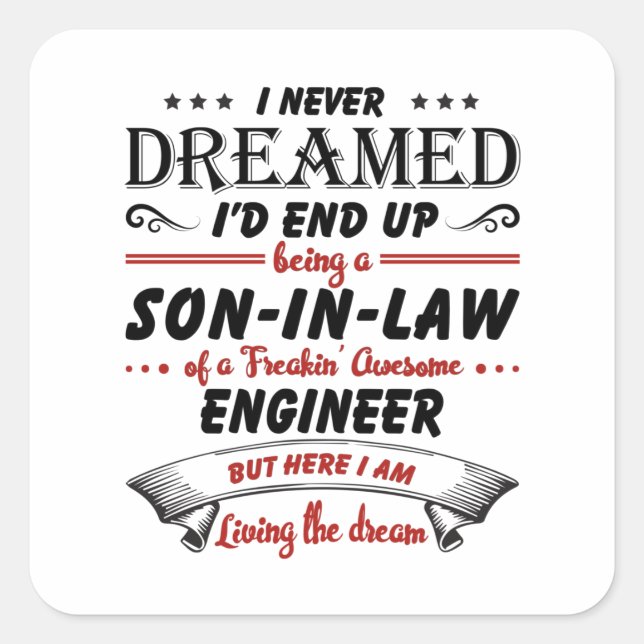 Son In Law Of Awesome Engineer Square Sticker (Front)
