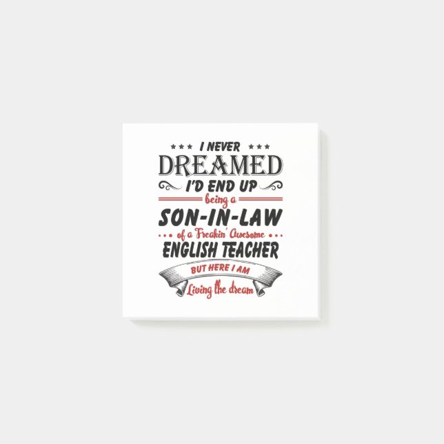 Son In Law Of Awesome English Teacher Post-it Notes (Front)