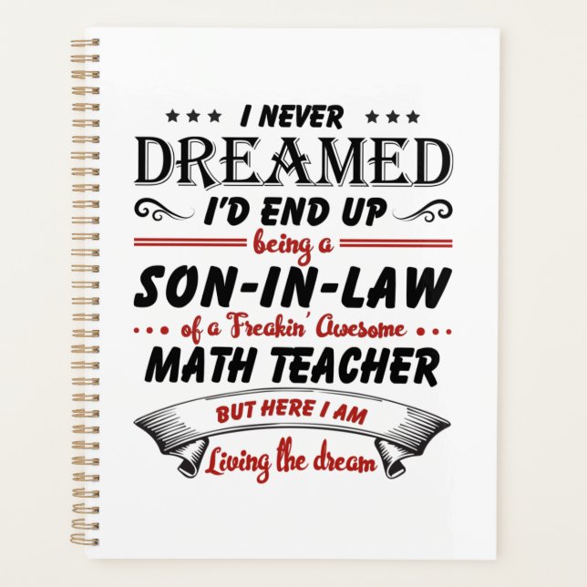 Son In Law Of Awesome Math Teacher Planner (Front)