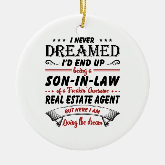 Son In Law Of Awesome Real Estate Agent Ceramic Tree Decoration (Front)
