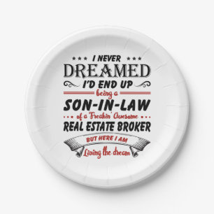 Son In Law Of Awesome Real Estate Broker Paper Plate