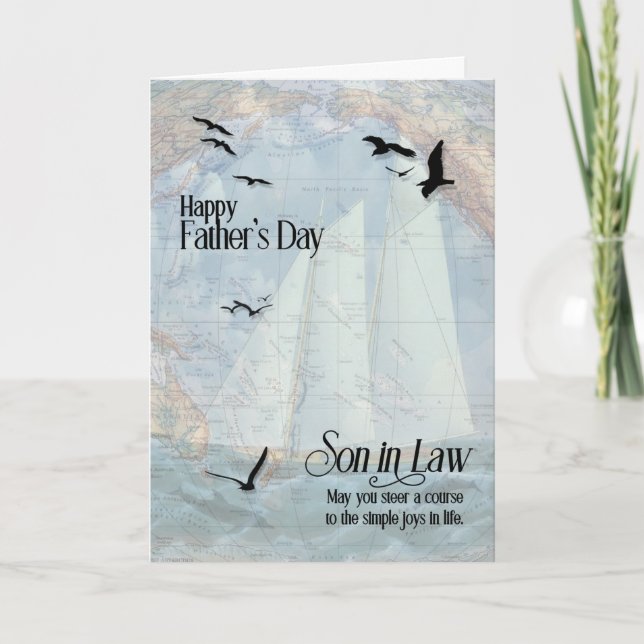 Son in Law on Father's Day Sailing the Seas Card (Front)