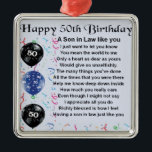 Son in Law poem -  50th Birthday design Metal Tree Decoration<br><div class="desc">A great gift for a son in law on his 50th birthday</div>