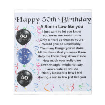 Son in Law poem - 50th Birthday design