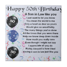 Son in Law poem - 50th Birthday design