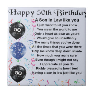 Son in Law poem -  50th Birthday design Tile
