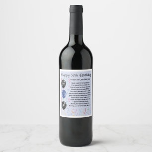 Son in Law  Poem  Bottle Label  50th  Birthday