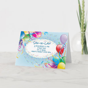 Son- in -Law Religious Birthday Balloons Celebrate Card