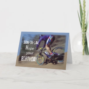 Son-in-Law Sports Mountain Bike Birthday Card