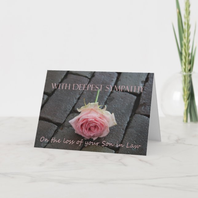 son in law   Sympathy card with Roses (Front)
