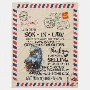 Son-In-Law   To My Dear Son-In-Law From Mother Fleece Blanket