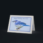Son-in-law's Birthday Card with Blue Jay Bird<br><div class="desc">This lovely Blue Jay looks peaceful with his crest,  which normally stands upright,  lying down against his head.  He makes a lovely birthday greeting card.</div>