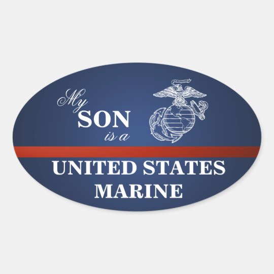 Son is a Marine Oval Sticker