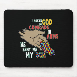Son Kid Autistic Puzzle Piece Cool Autism Awarenes Mouse Mat