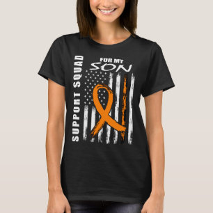 Son Leukemia Awareness American Flag Mom Dad Paren T-Shirt