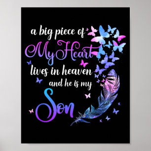 Son lives in heaven memorial quotes love mum dad poster