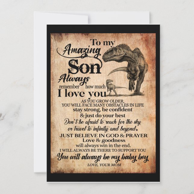 Son Lovers | To My Amazing Son Remember I Love You Invitation (Front)