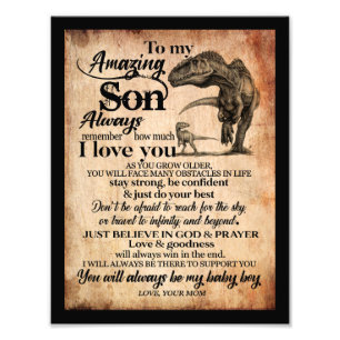 Son Lovers To My Amazing Son Remember I Love You Photo Print