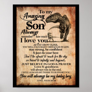 Son Lovers To My Amazing Son Remember I Love You Poster