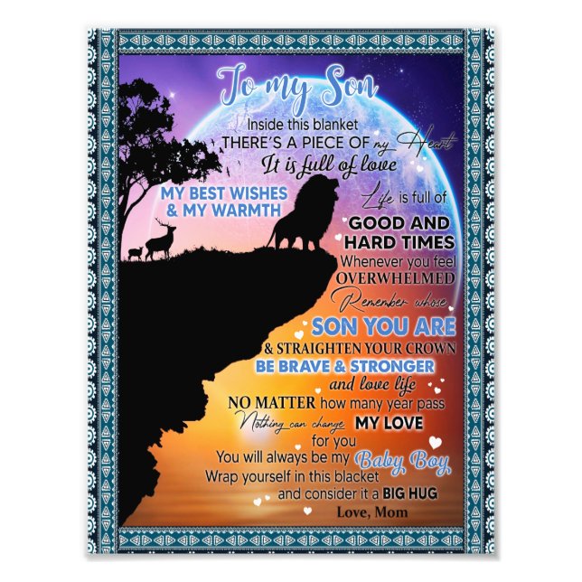 Son Lovers | To My Son There's A Piece Of My Heart Photo Print (Front)