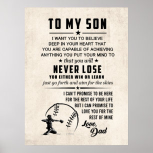Son Motivational Poster Gift- To My Son Poster