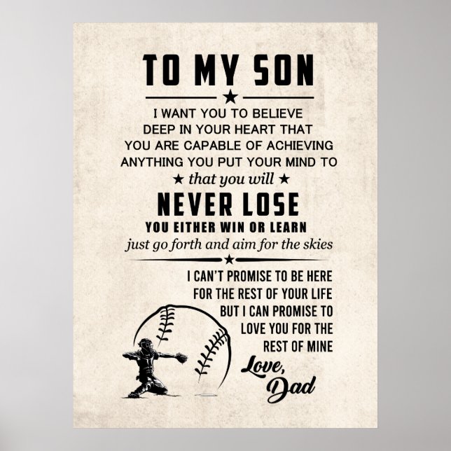 Son Motivational Poster Gift- To My Son Poster (Front)