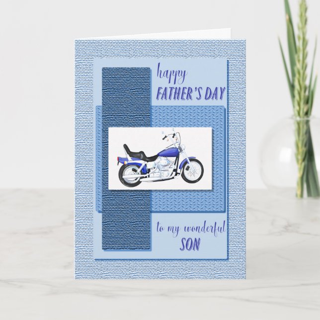 Son, motor bike Father's Day Card (Front)