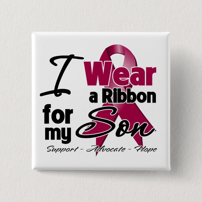 Son - Multiple Myeloma Ribbon 15 Cm Square Badge (Front)