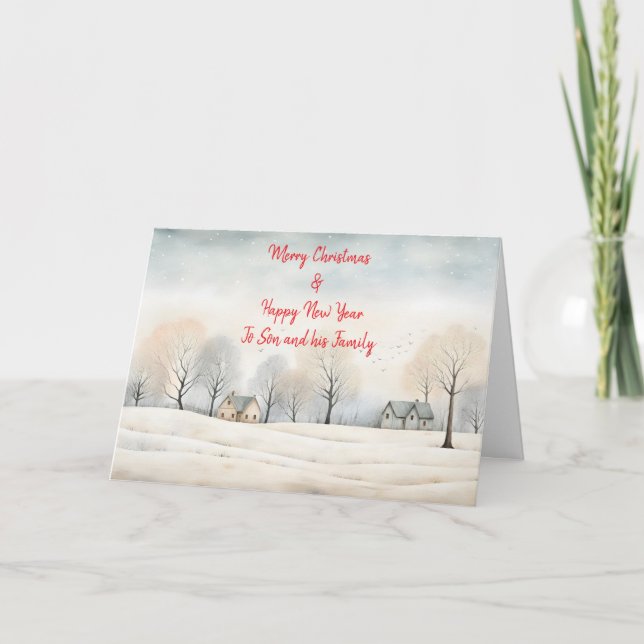 SON n FAMILY COUNTRY SCENE CHRISTMAS CARD (Front)